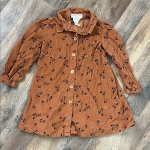 Happily Grey brown corduroy fall dress sz 2T